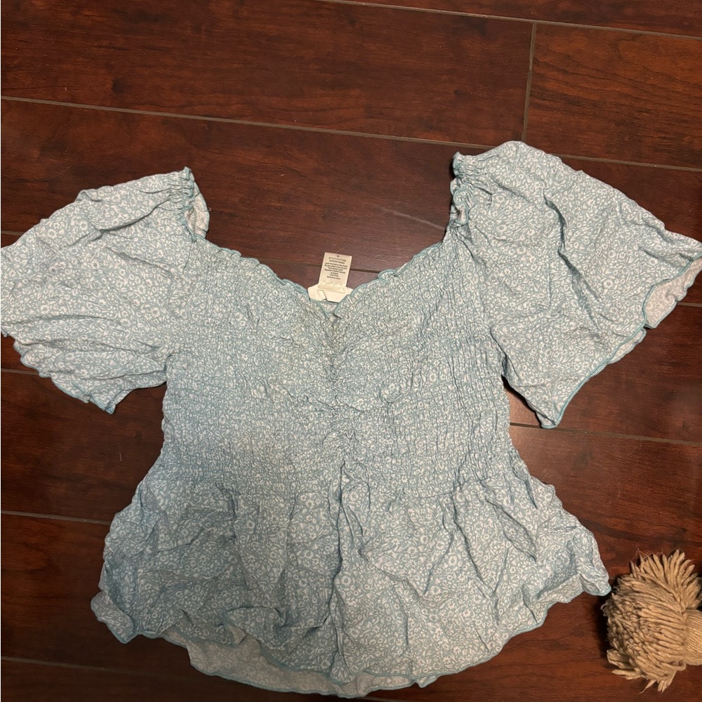 Floral Blue Women's Top